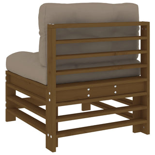 vidaXL Middle Sofas with Cushions 2 pcs Honey Brown Solid Wood Pine - 825691 - Sofa In Store