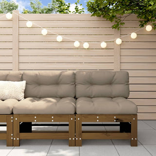 vidaXL Middle Sofas with Cushions 2 pcs Honey Brown Solid Wood Pine - 825691 - Sofa In Store