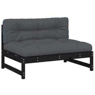 vidaXL Middle Sofa Black 120x80 cm Solid Wood Pine - 825734 - Sofa In Store