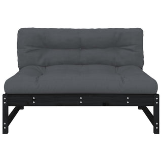 vidaXL Middle Sofa Black 120x80 cm Solid Wood Pine - 825734 - Sofa In Store