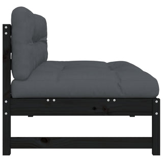 vidaXL Middle Sofa Black 120x80 cm Solid Wood Pine - 825734 - Sofa In Store