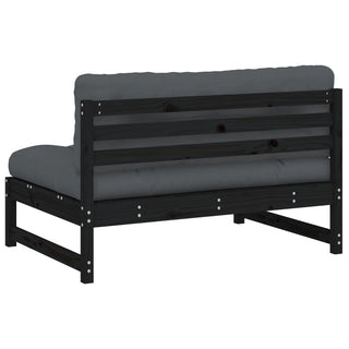 vidaXL Middle Sofa Black 120x80 cm Solid Wood Pine - 825734 - Sofa In Store