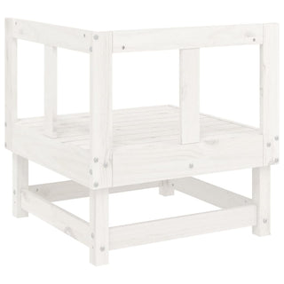 vidaXL Garden Corner Sofa White Solid Wood Pine - 825367 - Sofa In Store