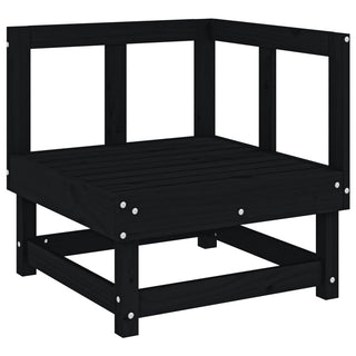 vidaXL Garden Corner Sofa Black Solid Wood Pine - 825370