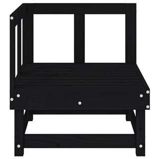 vidaXL Garden Corner Sofa Black Solid Wood Pine - 825370