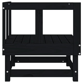 vidaXL Garden Corner Sofa Black Solid Wood Pine - 825370