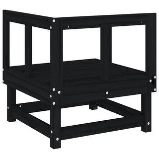 vidaXL Garden Corner Sofa Black Solid Wood Pine - 825370