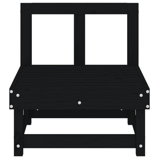 vidaXL Garden Middle Sofa Black Solid Wood Pine - 825377