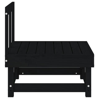 vidaXL Garden Middle Sofa Black Solid Wood Pine - 825377