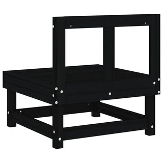 vidaXL Garden Middle Sofa Black Solid Wood Pine - 825377