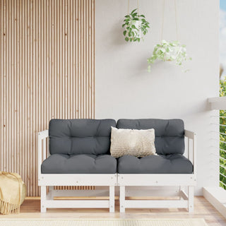 vidaXL Garden Corner Sofas 2 pcs White Solid Wood Pine - 825395 - Sofa In Store