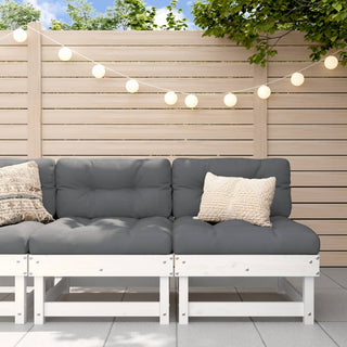 vidaXL Garden Middle Sofas 2 pcs White Solid Wood Pine - 825402 - Sofa In Store