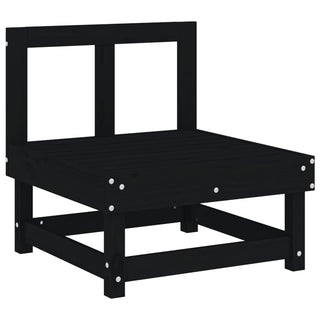 vidaXL Garden Middle Sofas 2 pcs Black Solid Wood Pine