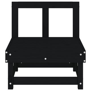 vidaXL Garden Middle Sofas 2 pcs Black Solid Wood Pine