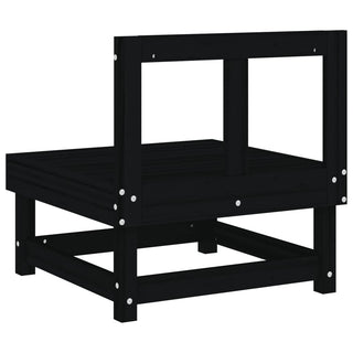 vidaXL Garden Middle Sofas 2 pcs Black Solid Wood Pine