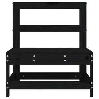 vidaXL Garden Middle Sofa Black Solid Wood Pine - 825482