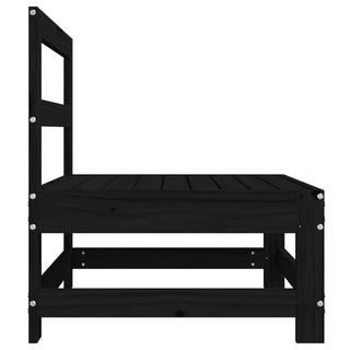 vidaXL Garden Middle Sofa Black Solid Wood Pine - 825482