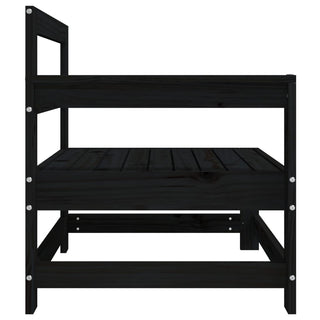 vidaXL Garden Corner Sofas 2 pcs Black Solid Wood Pine - 825510
