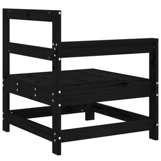vidaXL Garden Corner Sofas 2 pcs Black Solid Wood Pine - 825510