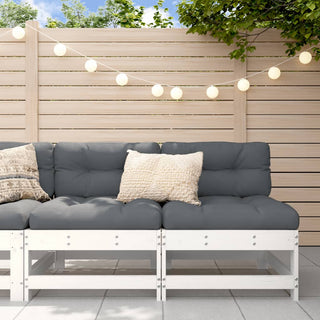 vidaXL Garden Middle Sofas 2 pcs White Solid Wood Pine - 825514 - Sofa In Store