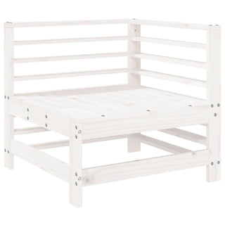 vidaXL Garden Corner Sofa White Solid Wood Pine - 825605 - Sofa In Store