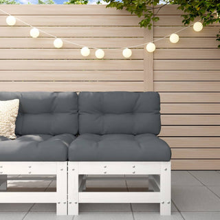 vidaXL Garden Middle Sofa White Solid Wood Pine - 825612 - Sofa In Store