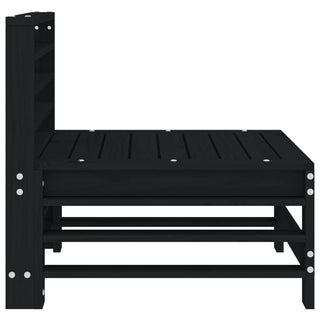 vidaXL Garden Middle Sofa Black Solid Wood Pine - 825615