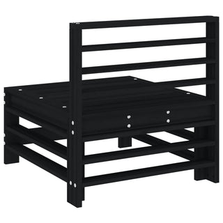 vidaXL Garden Middle Sofa Black Solid Wood Pine - 825615