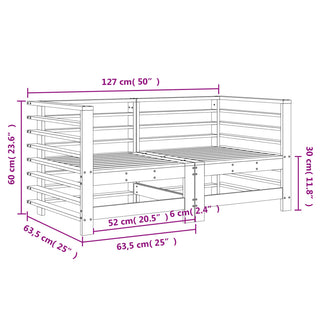 vidaXL Garden Corner Sofas 2 pcs White Solid Wood Pine - 825633 - Sofa In Store
