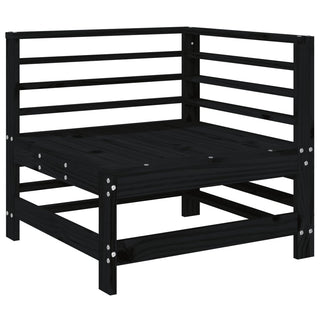 vidaXL Garden Corner Sofas 2 pcs Black Solid Wood Pine - 825636 - Sofa In Store