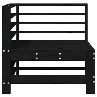 vidaXL Garden Corner Sofas 2 pcs Black Solid Wood Pine - 825636 - Sofa In Store