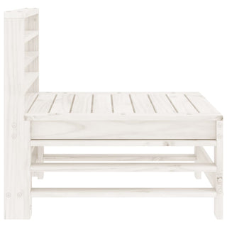 vidaXL Garden Middle Sofas 2 pcs White Solid Wood Pine - 825640 - Sofa In Store