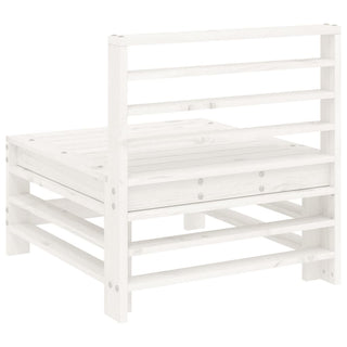 vidaXL Garden Middle Sofas 2 pcs White Solid Wood Pine - 825640 - Sofa In Store