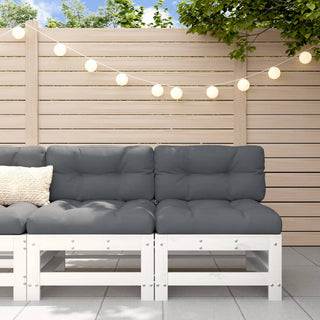 vidaXL Garden Middle Sofas 2 pcs White Solid Wood Pine - 825640 - Sofa In Store