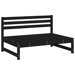 vidaXL Garden Middle Sofa Black 120x80 cm Solid Wood Pine - 825706