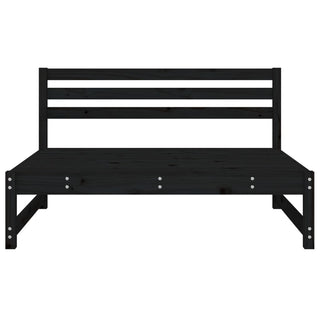 vidaXL Garden Middle Sofa Black 120x80 cm Solid Wood Pine - 825706