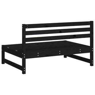 vidaXL Garden Middle Sofa Black 120x80 cm Solid Wood Pine - 825706