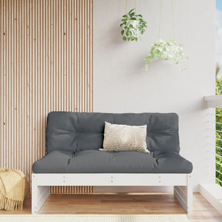 vidaXL Garden Middle Sofa White 120x80 cm Solid Wood Pine - 825745 - Sofa In Store