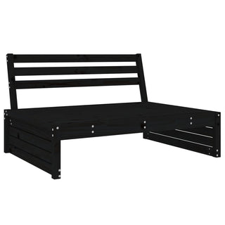 vidaXL Garden Middle Sofa Black 120x80 cm Solid Wood Pine - 825748