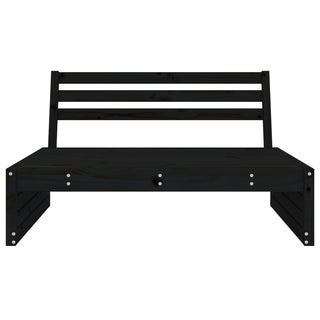 vidaXL Garden Middle Sofa Black 120x80 cm Solid Wood Pine - 825748