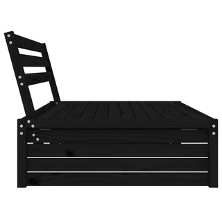 vidaXL Garden Middle Sofa Black 120x80 cm Solid Wood Pine - 825748