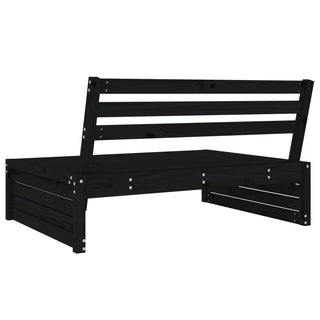 vidaXL Garden Middle Sofa Black 120x80 cm Solid Wood Pine - 825748