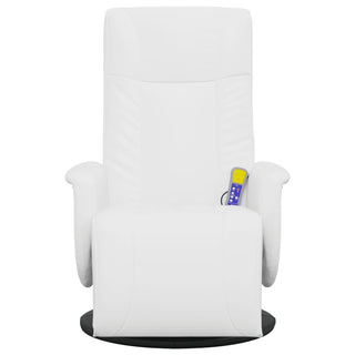 vidaXL Massage Recliner Chair with Footrest White Faux Leather