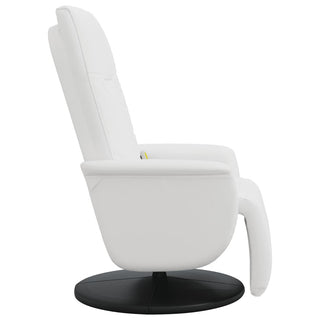 vidaXL Massage Recliner Chair with Footrest White Faux Leather