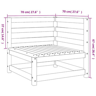 vidaXL Garden Sofas Corner 2 pcs 70x70x67 cm Solid Wood Douglas - Sofa In Store