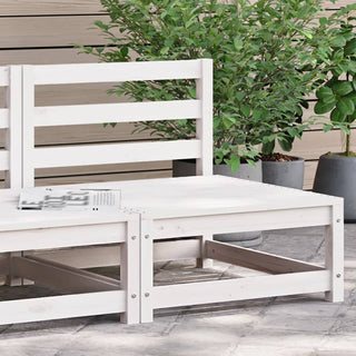 vidaXL Garden Sofa Armless White 70x70x67 cm Solid Wood Pine - Sofa In Store