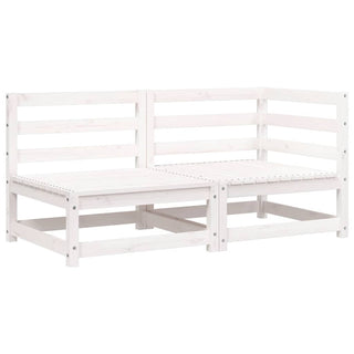 vidaXL Garden Sofa 2-Seater White Solid Wood Pine - Sofa In Store
