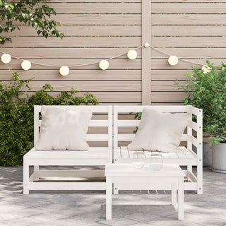 vidaXL Garden Sofa 2-Seater White Solid Wood Pine - Sofa In Store