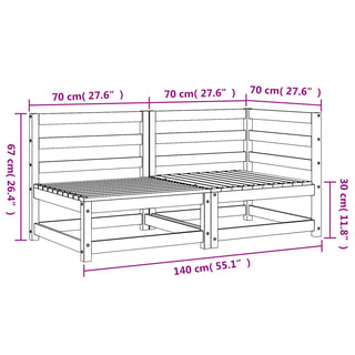 vidaXL Garden Sofa 2-Seater White Solid Wood Pine - Sofa In Store