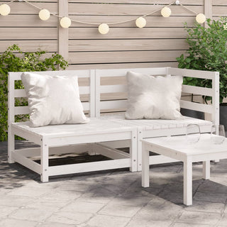 vidaXL Garden Sofa 2-Seater White Solid Wood Pine - Sofa In Store